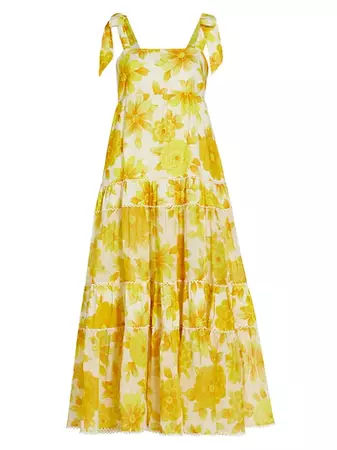 Shop ALÉMAIS Sonny Floral Linen Sundress | Saks Fifth Avenue