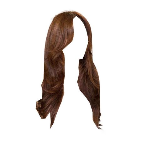 long straight red brown hair blowout curtain bangs