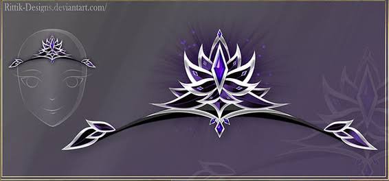 Black, silver and purple tiara.
