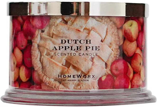 Amazon.com: HomeWorx by Harry Slatkin 4 Wick Candle, 18 oz, Dutch Apple Pie, Multicolor (HMXC18-PW): Home & Kitchen