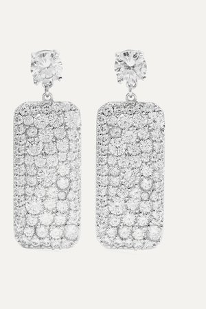 Silver Silver-tone crystal earrings | Kenneth Jay Lane | NET-A-PORTER