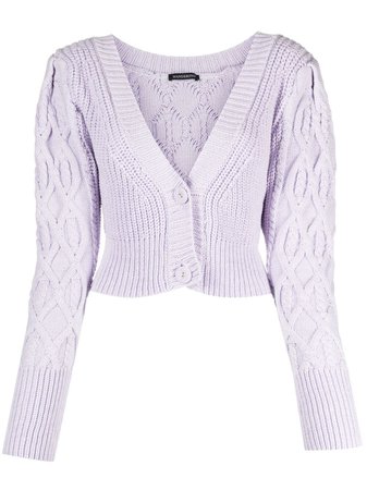 Wandering mix-knit cropped cardigan