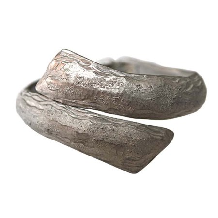 Yves Saint Laurent matte silver organically shaped cuff For Sale at 1stdibs