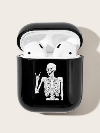 Skeleton Print Airpods Box Protector | ROMWE