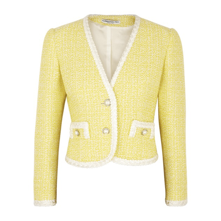 Alessandra Rich Yellow Tweed Blazer