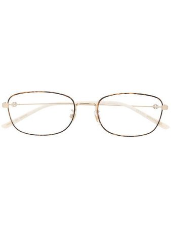 Gucci Eyewear thin tortoiseshell square frame glasses
