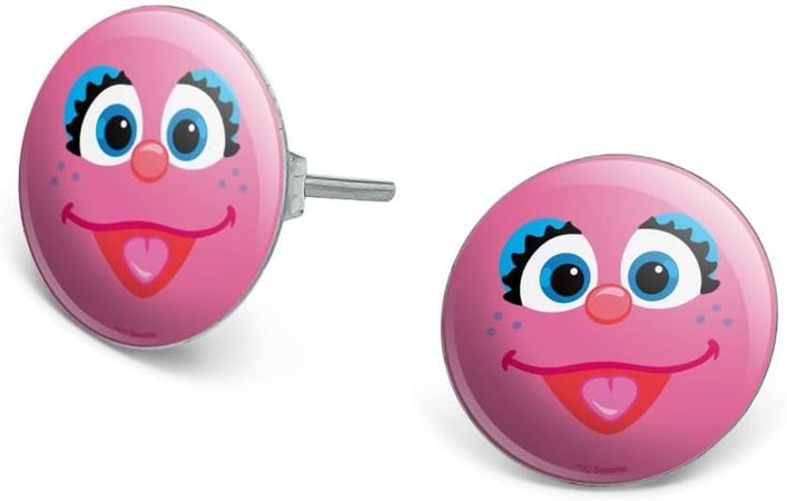 Amazon.com: Sesame Street Abby Cadabby Novelty Silver Plated Stud Earrings: Clothing, Shoes & Jewelry