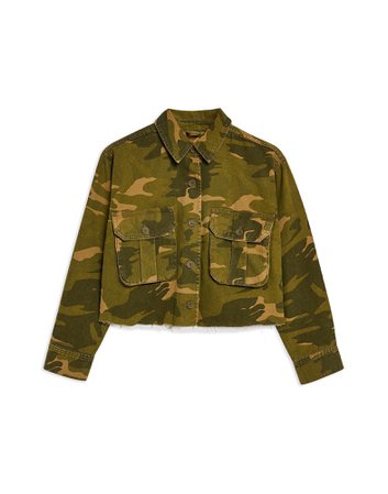 Topshop Raw Hem Camouflage Shacket - Jacket - Women Topshop Jackets online on YOOX United States - 41878544VD