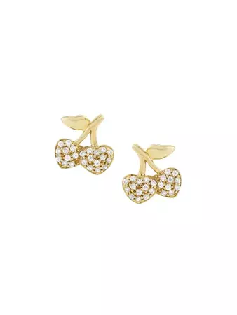 Saks Fifth Avenue ​14K Yellow Gold & 0.1 TCW Diamond Cherry Stud Earrings on SALE | Saks OFF 5TH