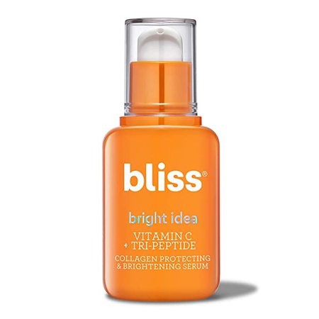 Amazon.com: Bliss Bright Idea Vitamin C & Tri-Peptide Collagen Face Serum, Protects & Brightens Skin, Dimishes Dark Spots & Visibly Firms Skin, Cruelty-Free & Vegan, 1 oz: Beauty