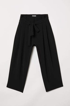 Wide-cut Pants - Black