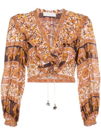 Zimmermann Suraya print cotton crop top $437 - Buy Online - Mobile Friendly, Fast Delivery, Price