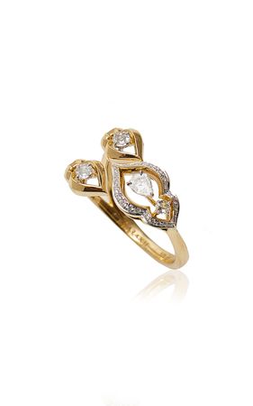 Haveli 18k Yellow Gold Diamond Ring By Harakh | Moda Operandi