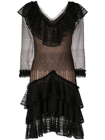 Alexander Mcqueen Sheer Ruffle Dress | Farfetch.com