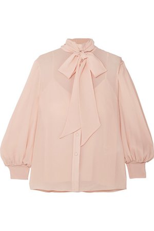 Givenchy | Pussy-bow silk-crepon blouse | NET-A-PORTER.COM