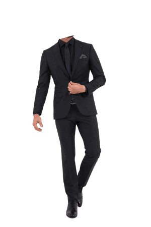 slim fit black suit