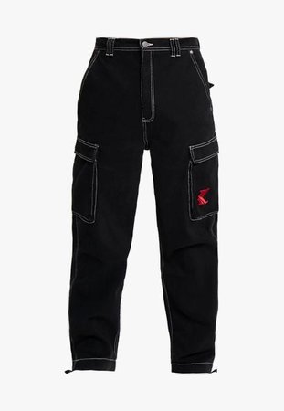 Karl Kani Denim baggy cargo jeans in black