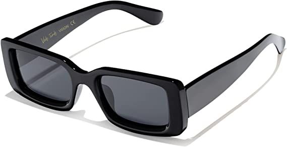 Amazon.com: veda Tinda Rectangle Sunglasses Black Trendy Retro 90s Square Vintage Sunglasses for Womens Men TAC Polarized Lenses UV 400 Blocking Glasses Skin C01S01 : Clothing, Shoes & Jewelry