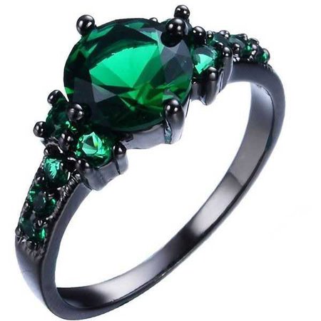 Smaragd Black Ring