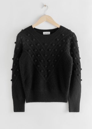 Wool Blend Bobble Sweater - Black - Sweaters - & Other Stories