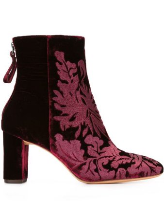 Red Alexandre Birman velvet ankle boots B350300021 - Farfetch