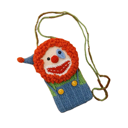 CraftLeng // Product | Funny Clown Little Crochet Purse, Smart Phone Case