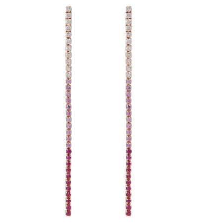 Shay Jewelry - Single Thread Drop 18kt rose gold earrings with diamonds | Mytheresa