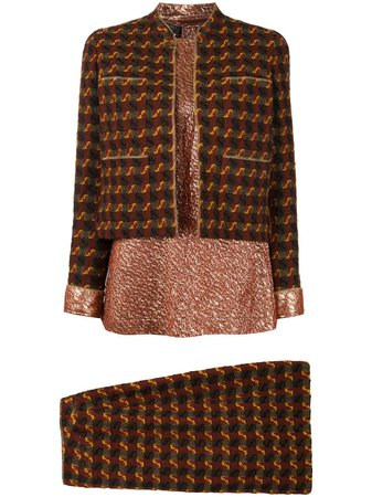 CHANEL Pre-Owned 1990s three-piece Tweed Skirt Suit - Farfetch