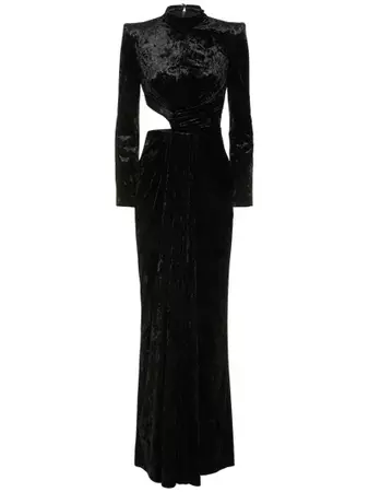 Velvet turtleneck long cutout dress - Zuhair Murad - Women | Luisaviaroma