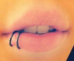 double lip piercing