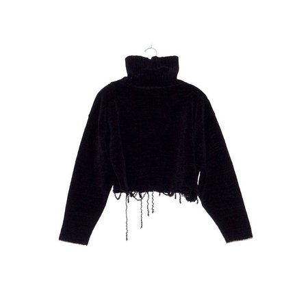 90s chenille sweater BLACK 90s crop top cropped