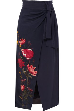 Mother of Pearl | + NET SUSTAIN and BBC Earth Annabelle wrap-effect floral-print organic silk skirt | NET-A-PORTER.COM