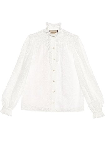 Gucci floral lace long-sleeve buttoned shirt - FARFETCH