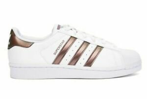 ADIDAS SUPERSTAR J WHITE ROSE GOLD ATHLETIC RUNNING SHOES 6Y = Size 7.5 WOMENS 191028246812 | eBay