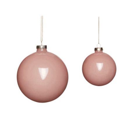 Trouva: Pink Glass Christmas Baubles, Set of Two 640916