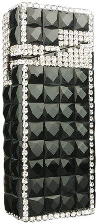 Handmade Double Rhinestone Cigarette Case Women Cigarette Holder Box, Black at Amazon Women’s Clothing store
