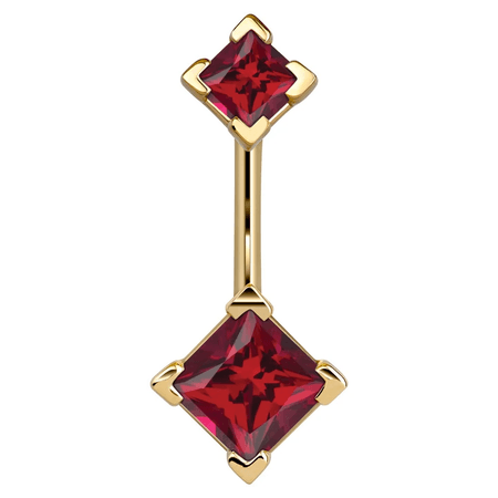 red and gold belly ring