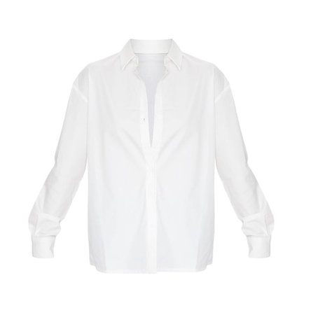 White Button Cotton Oversized Shirt