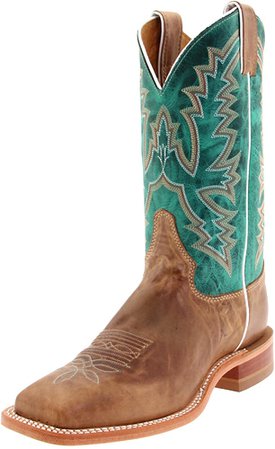 Amazon.com | Justin Boots Women's U.S.A. Bent Rail Collection 11" Boot Wide Square Double Stitch Toe Leather Outsole,Burnished Tan,Black Tan "America"/Turquoise Ponteggio Calf,7.5 B US | Mid-Calf