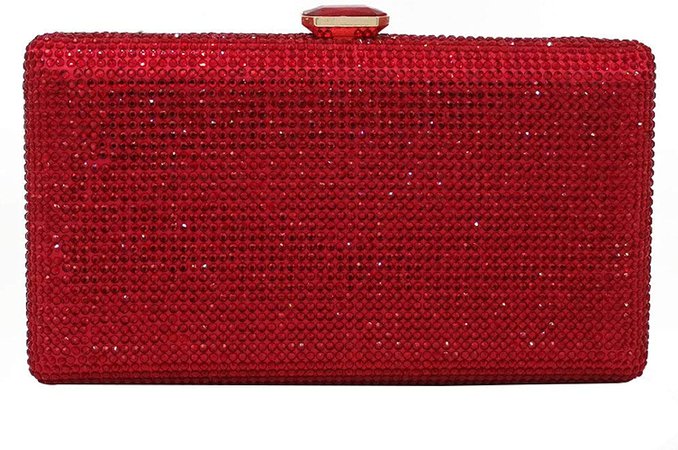 Elegant Women Box Clutch Crystal Evening Bags Wedding Handbags Bridal Purse (Red): Handbags: Amazon.com