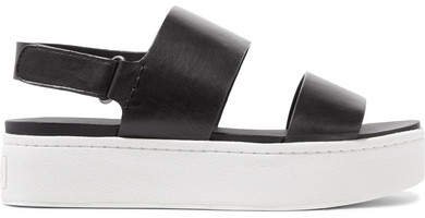 Westport Leather Platform Slingback Sandals - Black
