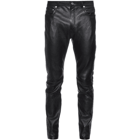 Saint Laurent Embellished Leather Trousers