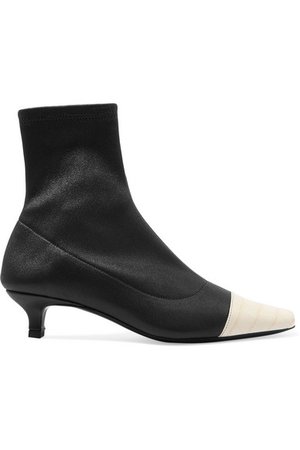 BY FAR | Karl two-tone stretch and croc-effect leather sock boots | NET-A-PORTER.COM