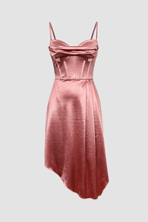 michas pink silk dress