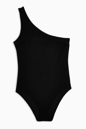Black One Shoulder Cut Out Bodysuit | Topshop