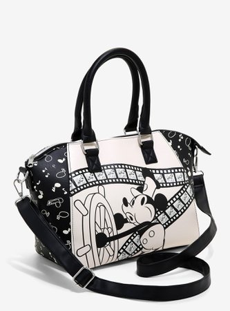 Loungefly Disney Mickey Mouse Steamboat Willie Film Strip Satchel Bag