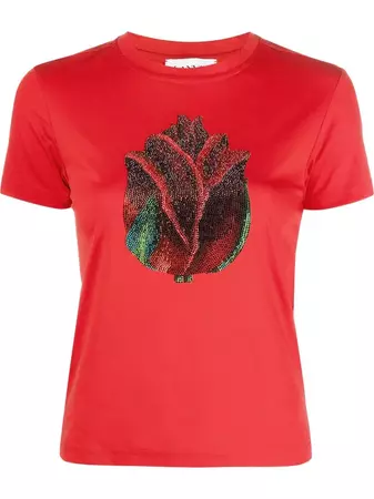 Lanvin rhinestone-embellished Cotton T-shirt - Farfetch
