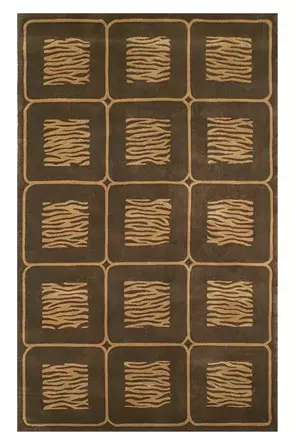 American Home Rug Co. African Safari Animal Print Handmade Tufted Wool Beige/Brown Area Rug | Wayfair