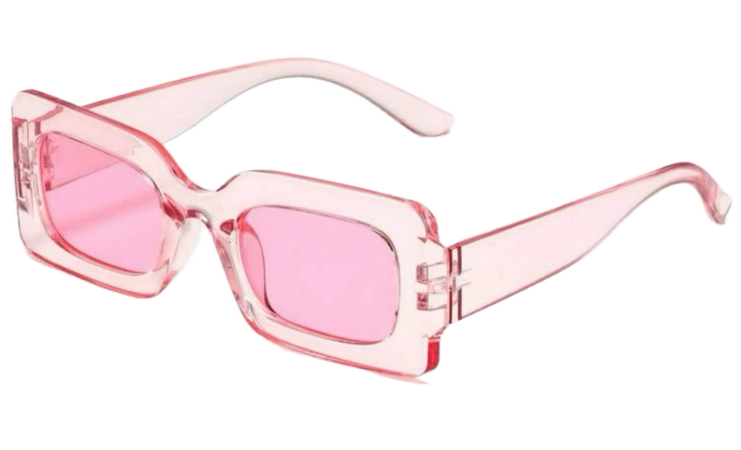 pink square glasses