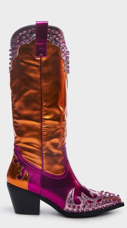 Purple and Orange Boots